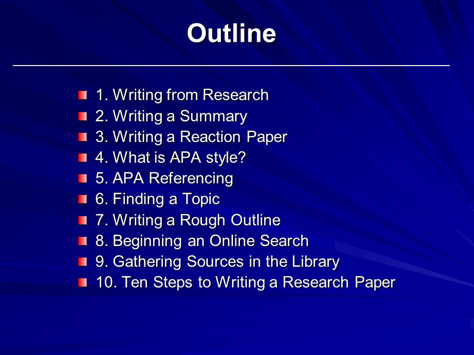 Beginning research papers