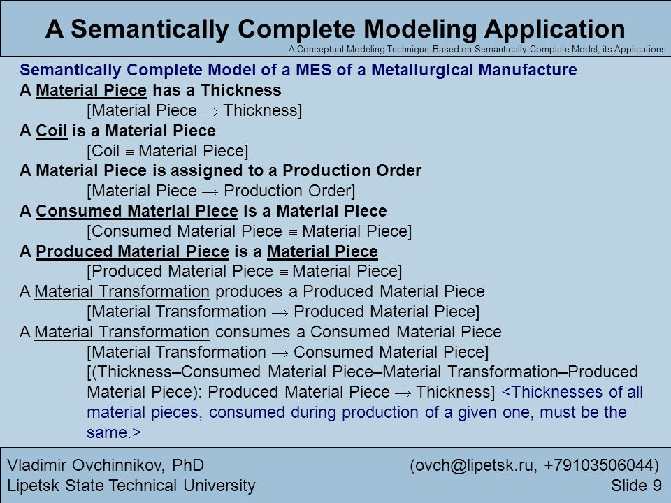 a semantically complete modeling application vladimir