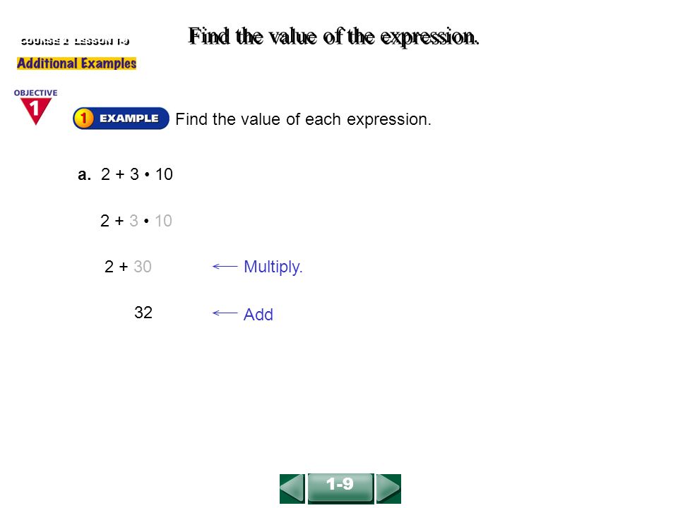 Find the value of each expression. Find the value of the expression.