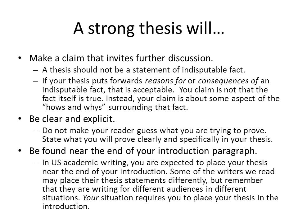 A Strong Thesis