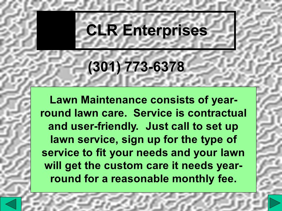 CLR Enterprises Lawn Maintenance END SHOW