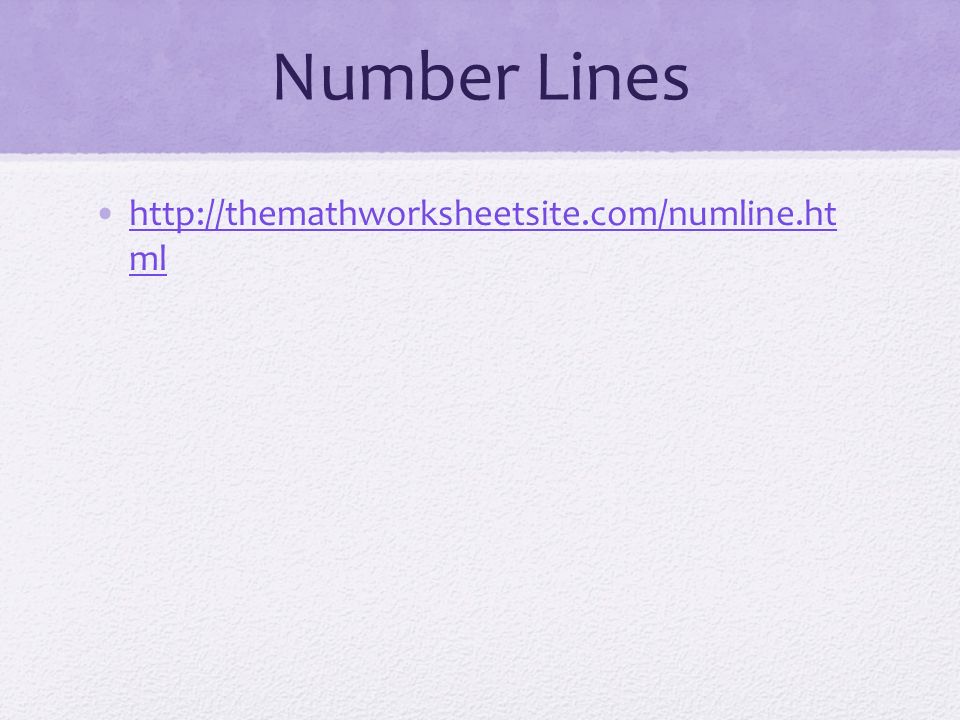 Unit 1 Overview 09 29 08 9r 9l Ppt 18 Number Lines Http Themathworksheetsite Com Numline Ht Mlhttp Ml