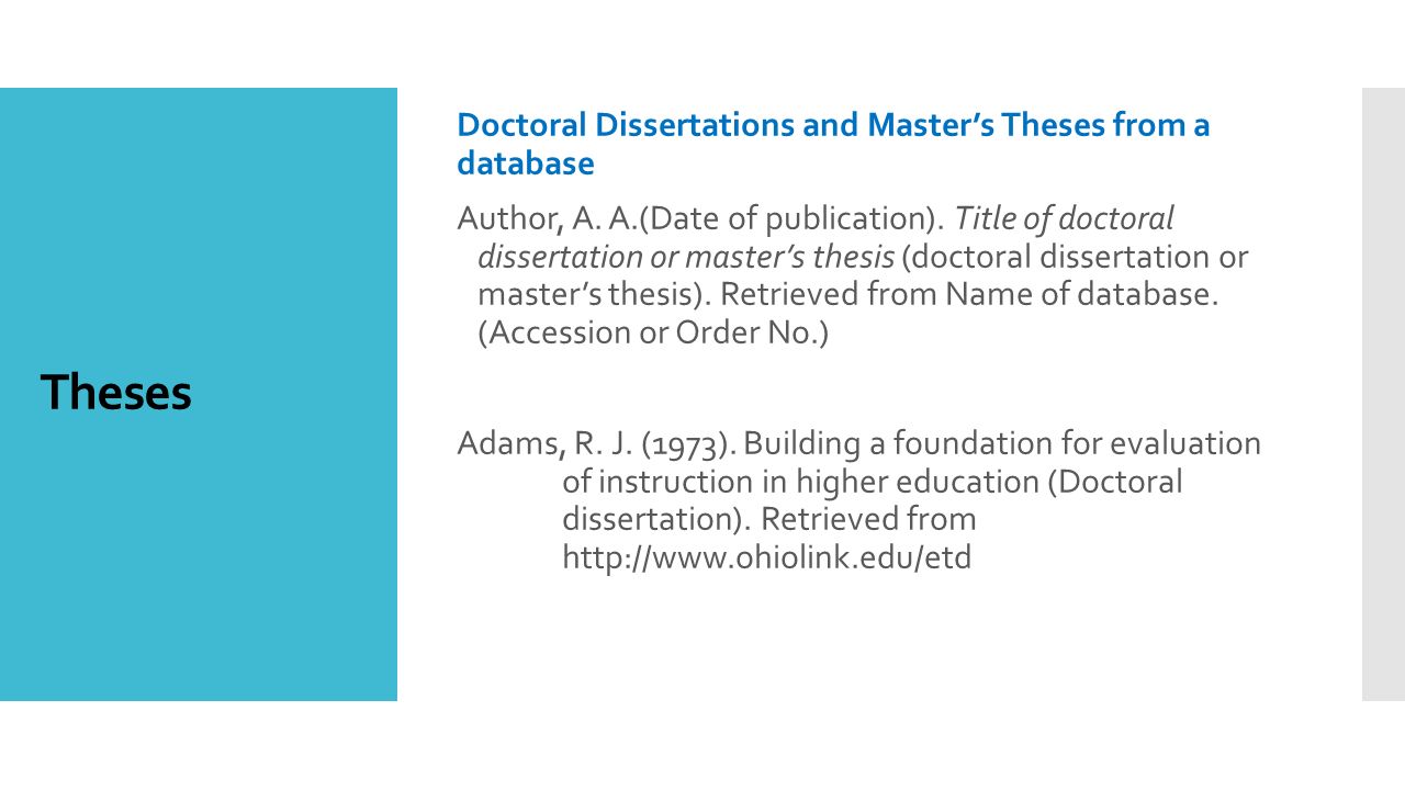 Doctoral dissertation database