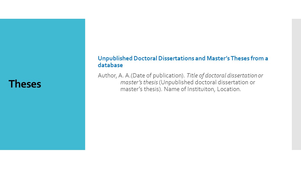 Resources For Thesis And Dissertation Writing
