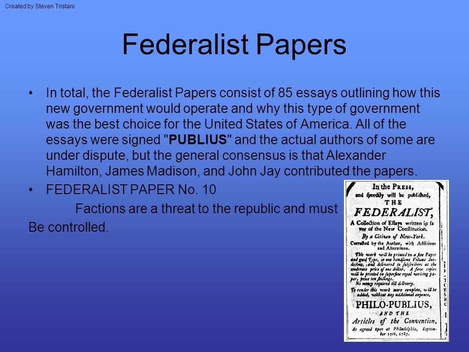 author of federalist essays author of federalist essays