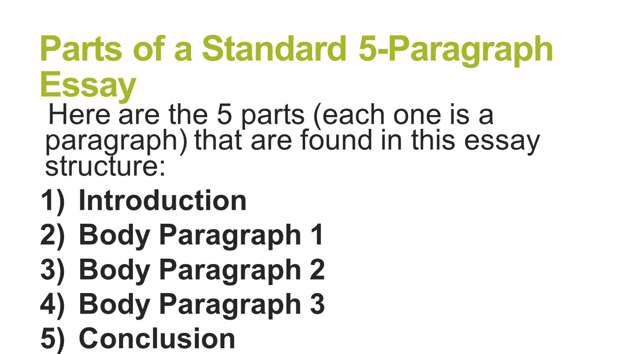 What is a standard 5 paragraph essay