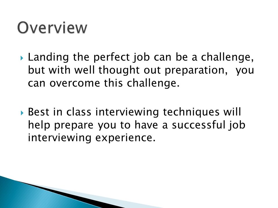 successful job interview techniques