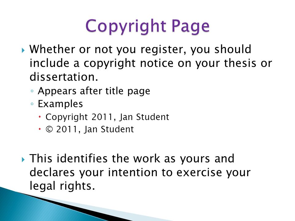 Dissertation Copyright Infringement