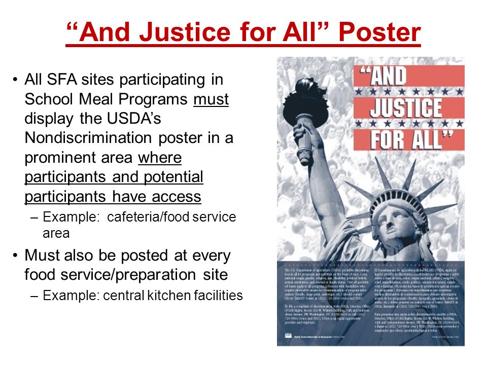 civil rights training for school food authority employees office for usda discrimination flyer