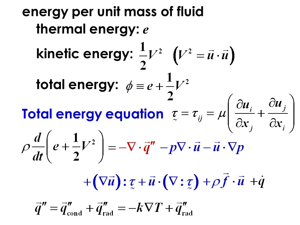 Thermal Energy Equation Talkchannels Convection Heat Transfer Coefficient Conservation Equations