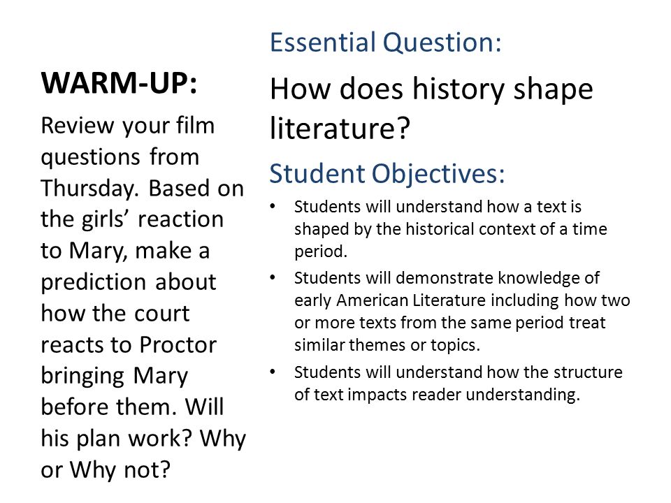 Essay Questions For The Crucible