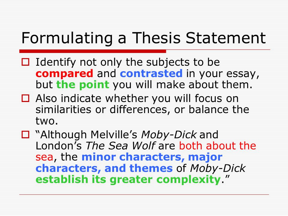 Comparison And Contrast Essay Format