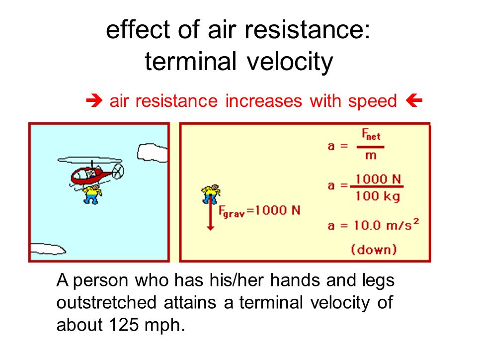 L 4 Free Fall Review If We Neglect Air Resistance All Objects Effect Of Air Resistance Terminal Velocity A Person Who Has His Her Hands And