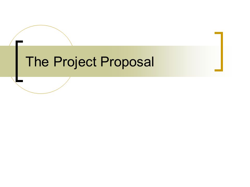 Sections of a proposal