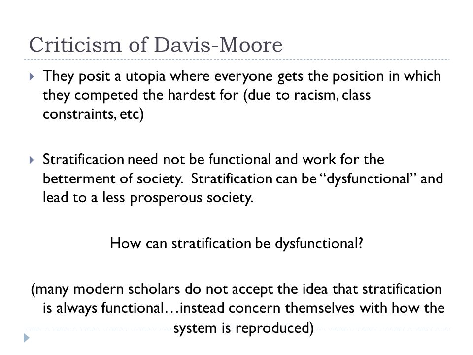 The davis moore thesis