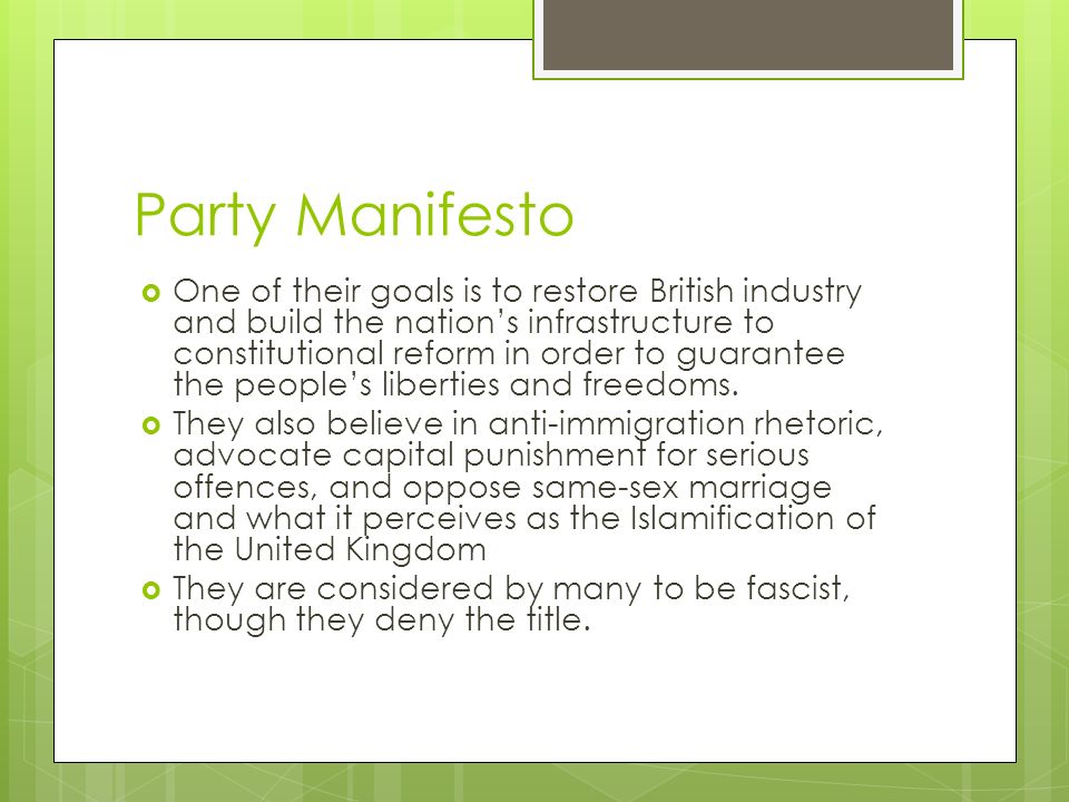 party manefesto The official site of the democratic unionist party read the latest party news, find your local representative, watch videos and find out about our policies. party manefesto The official site of the democratic unionist party read the latest party news, find your local representative, watch videos and find out about our policies.