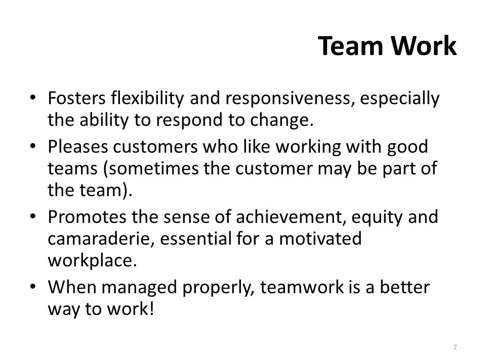 ability to work in a team