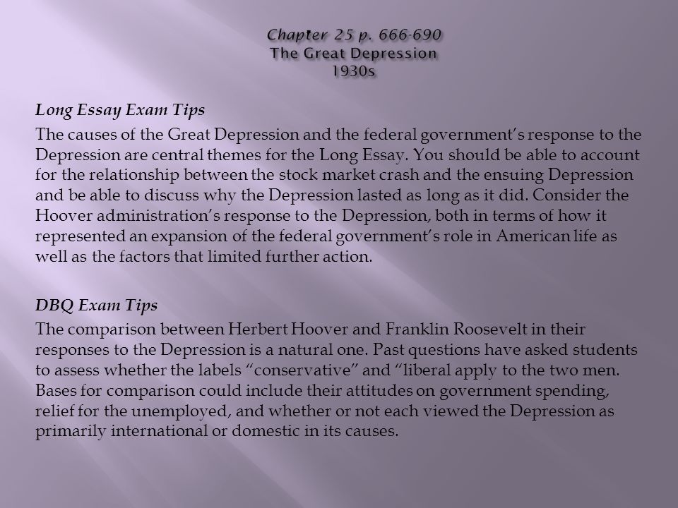 effects great depression essays This essay on the great depression highlights the events that led to this period in history it offers an insight into the key individuals that played a role, and an analysis of causes and effects of this era. effects great depression essays This essay on the great depression highlights the events that led to this period in history it offers an insight into the key individuals that played a role, and an analysis of causes and effects of this era.