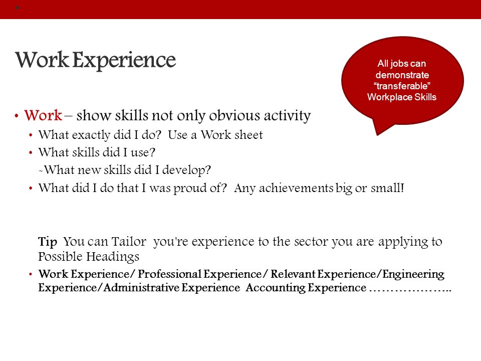 what skills did you demonstrate at this job