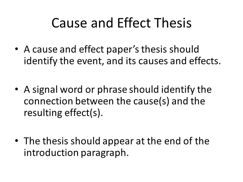 cause and effect paper cause and effect paper