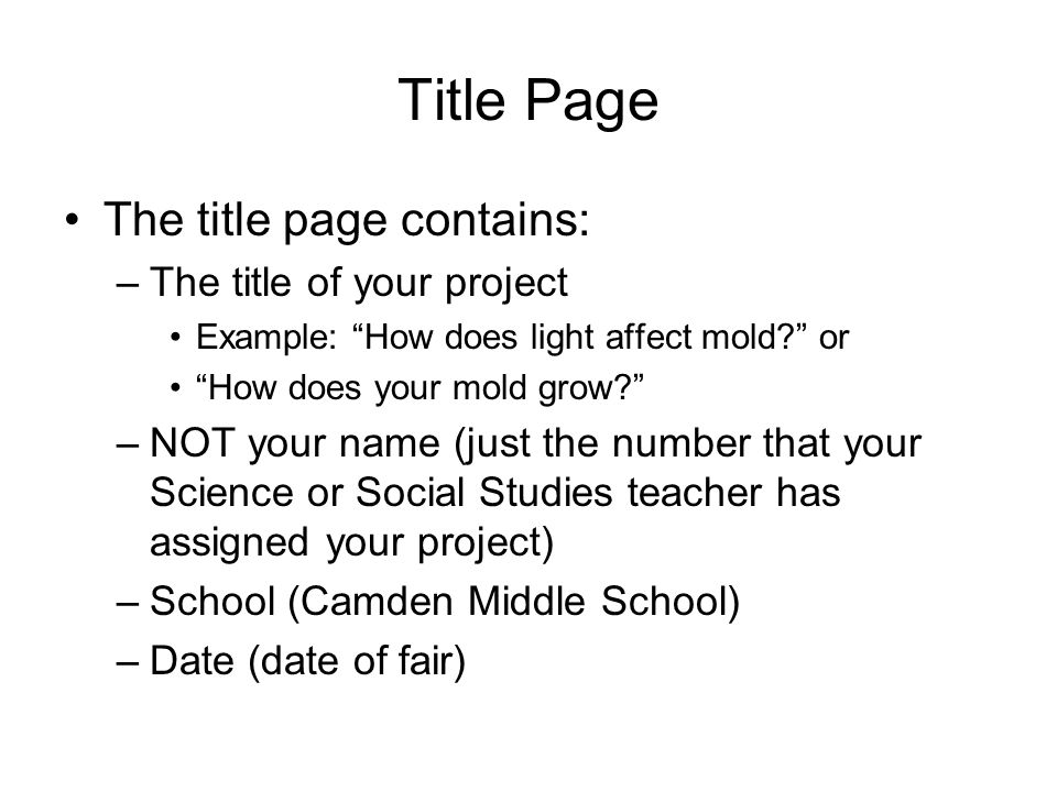 example student scientific research paper scientific research paper title page