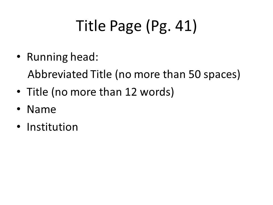 title page for assignment