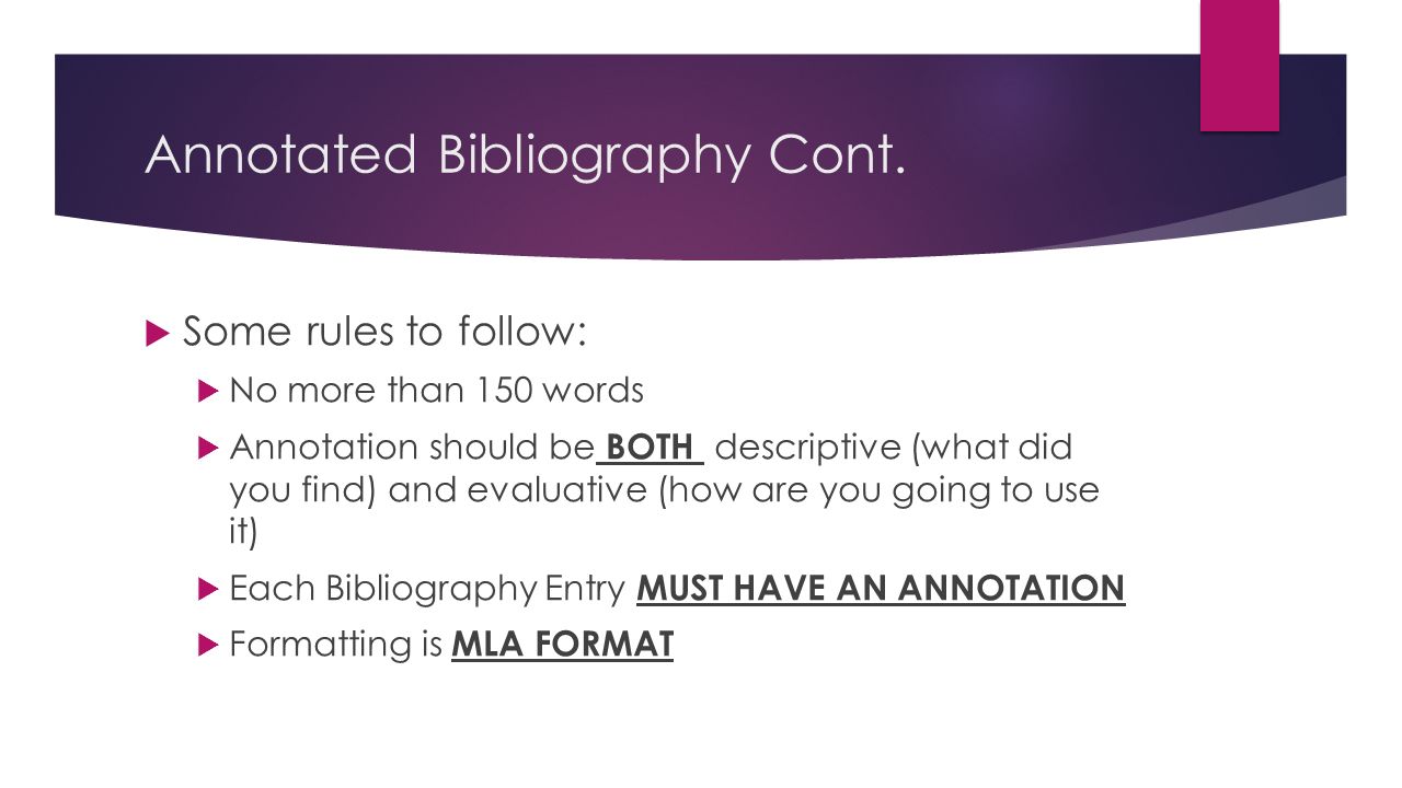 Annotated Bibliography Book Mla