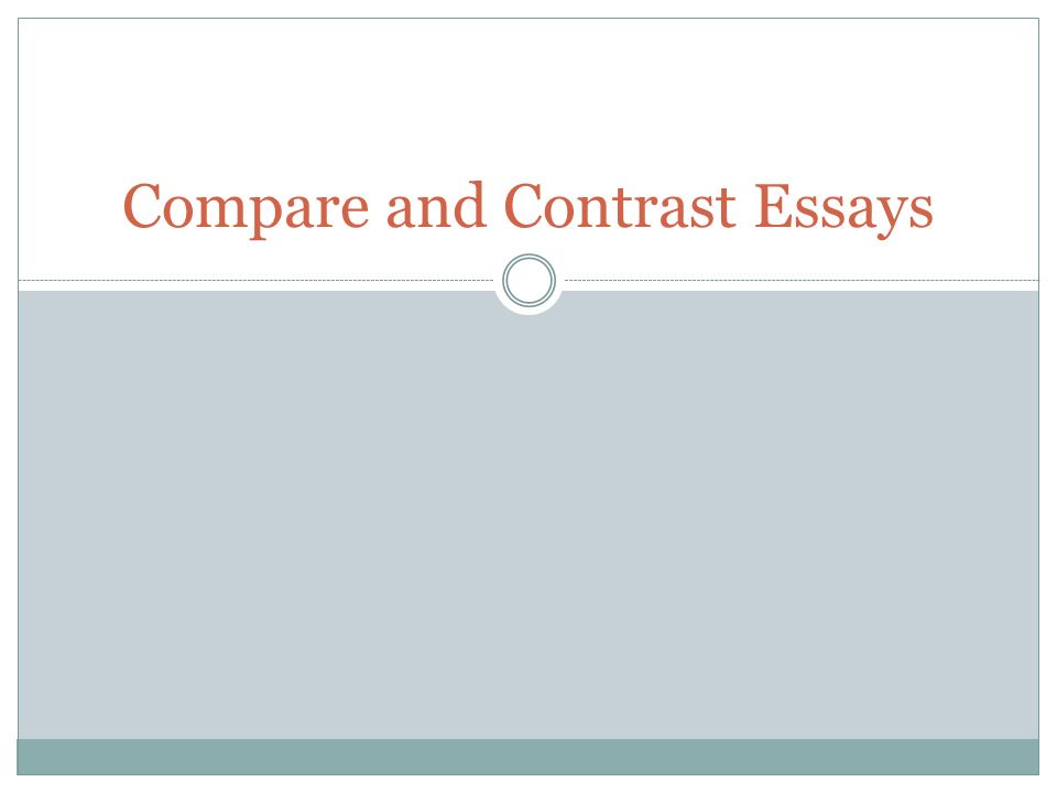 What is a good title for a compare and contrast essay