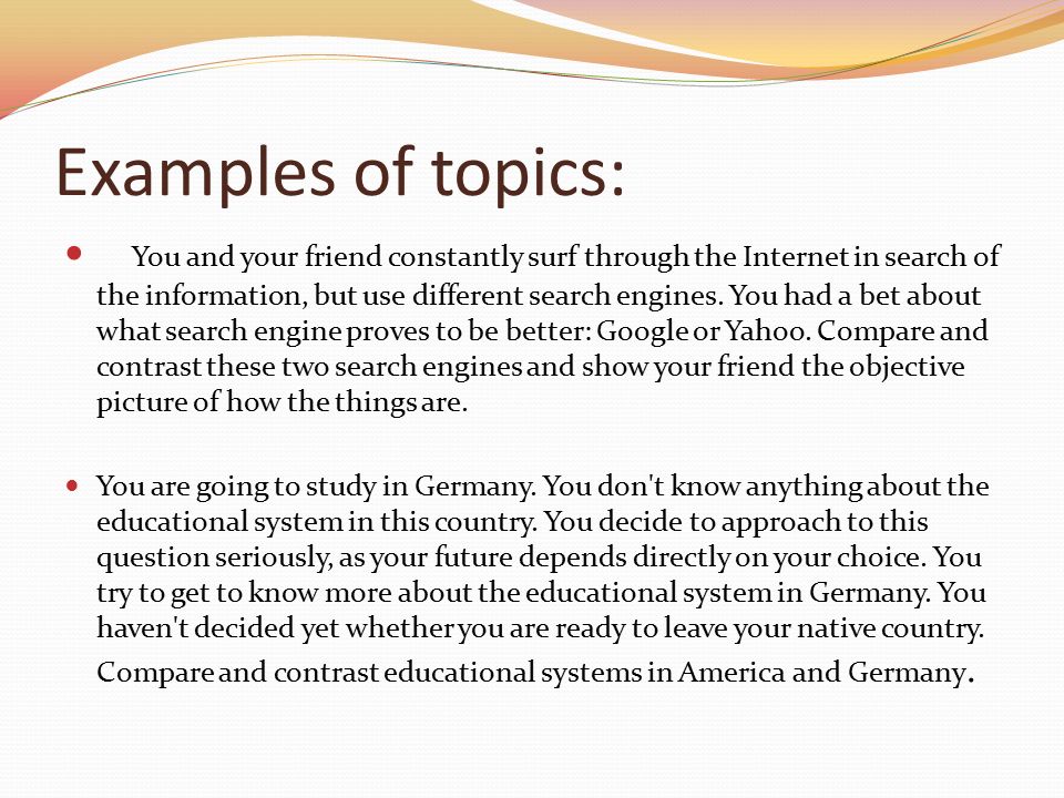 Two things to compare and contrast for an essay countries