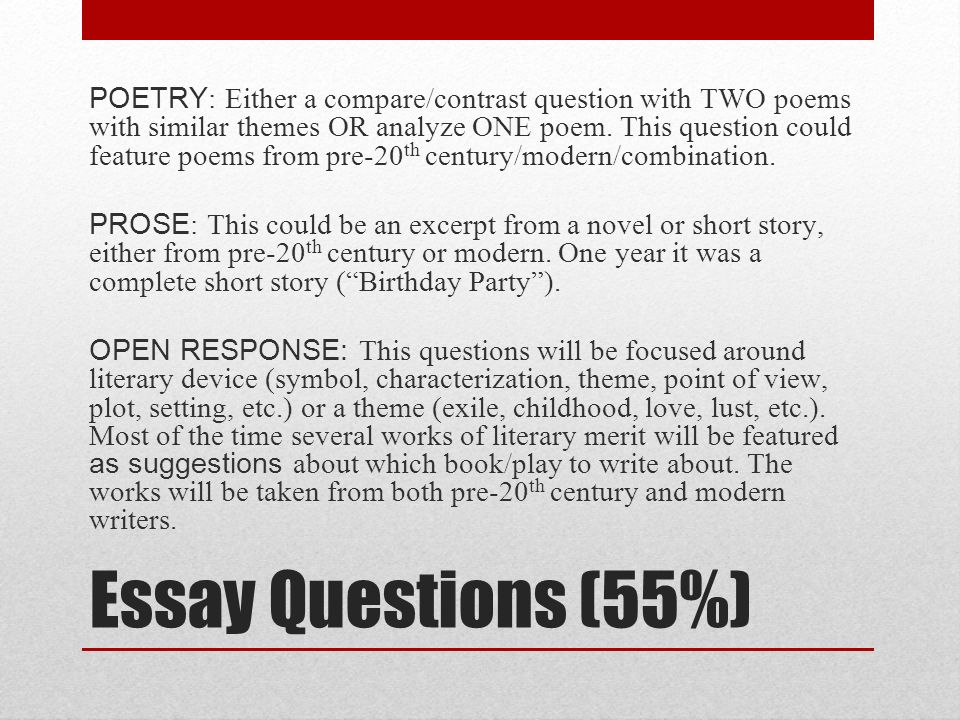 Poetry essay question