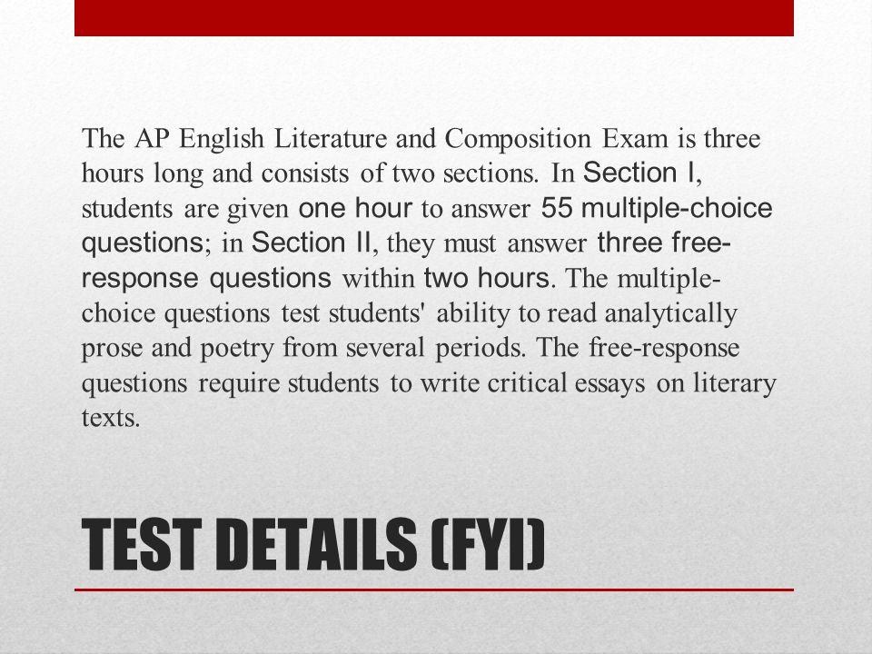 Ap english literature sample essay answers