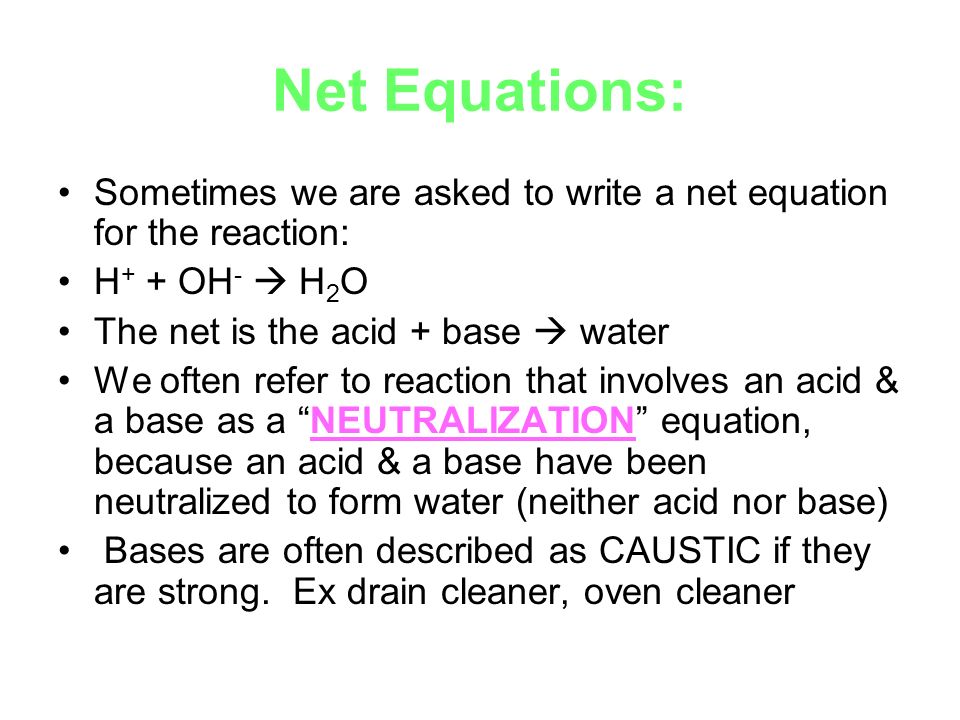 Acids Bases Properties Of And React With A Word Equation For An Acid Reacting With Base Might Look Like Hydrochloric