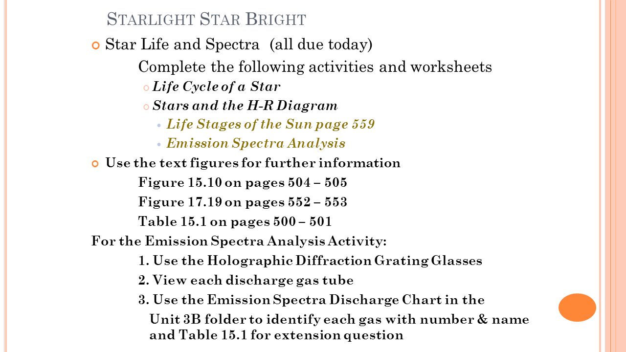 worksheet Star Life Cycle Worksheet t he sun and stars unit 3 the is a star 3a starlight s tarlight tar b right life spectra all due today complete