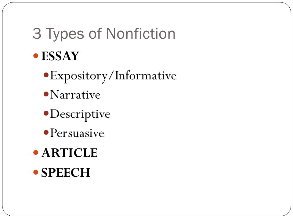 What are the types of essay