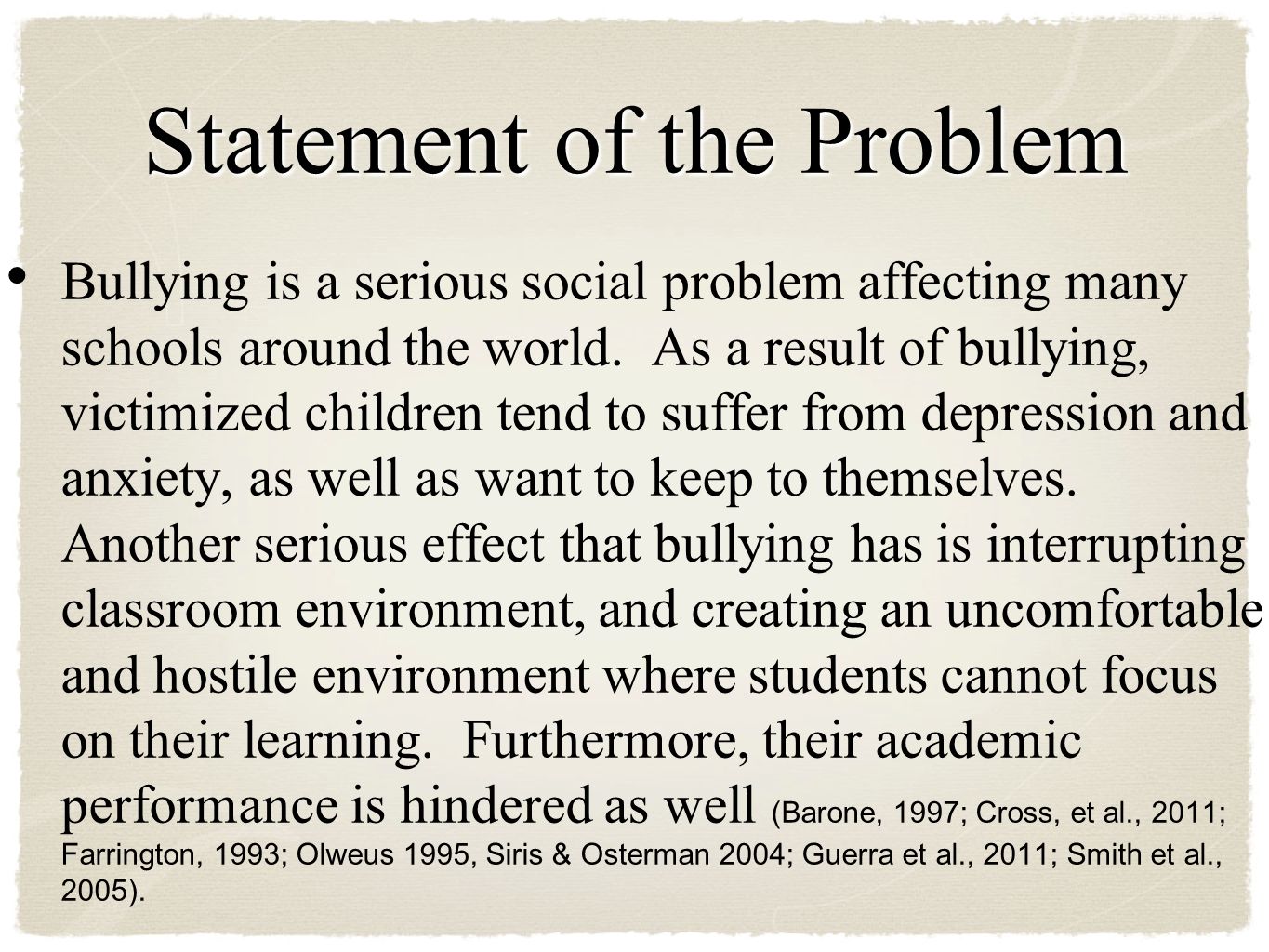 review of related literature and studies about bullying Review of related literature bullying and harassment are not new issues the study overcame a problem common to all cross-sectional studies (in which bullying. review of related literature and studies about bullying Review of related literature bullying and harassment are not new issues the study overcame a problem common to all cross-sectional studies (in which bullying.