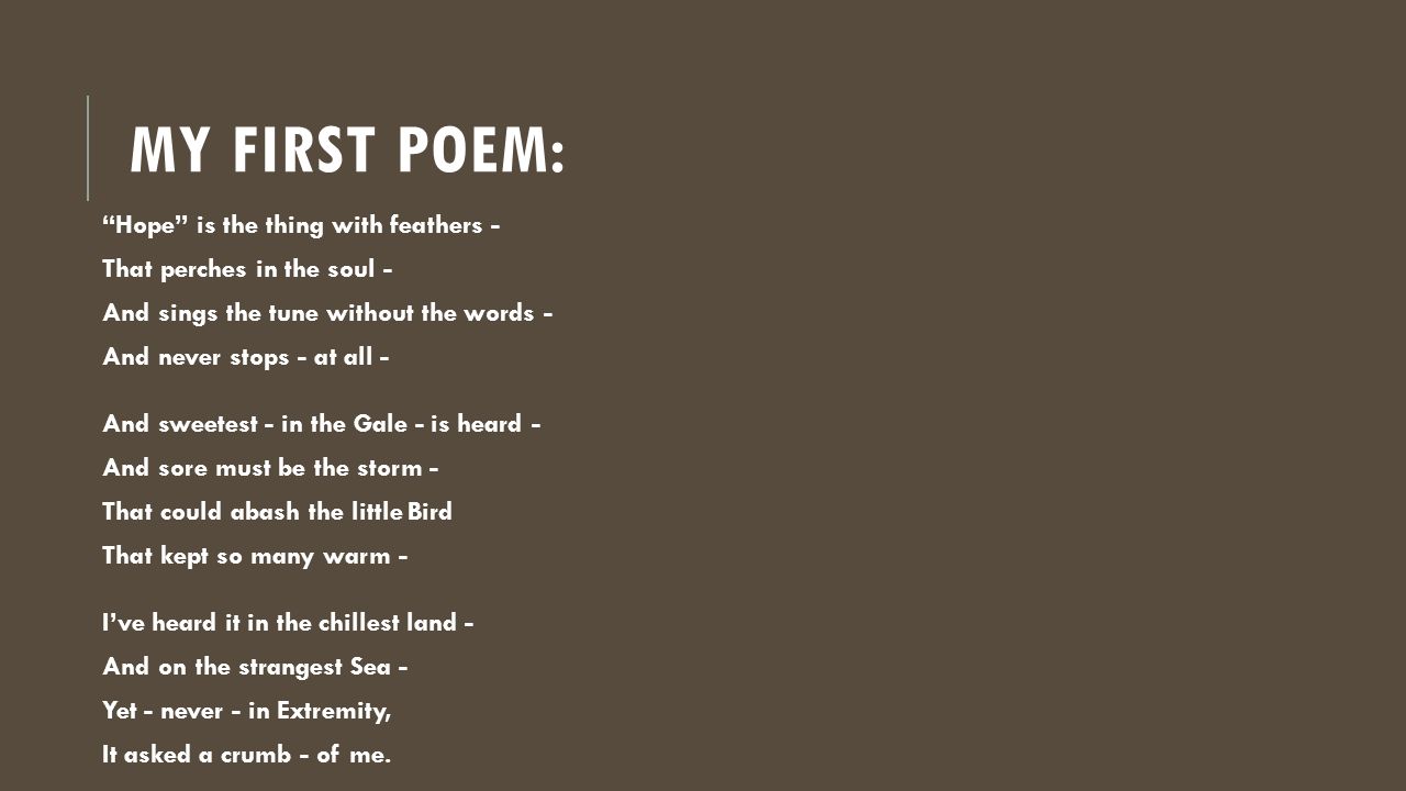 the poetry of emily dickinson essay A restate thesis- emily dickinson was a very influential poet, and she will be remembered in history for a long time b restate 3 major points: i poem analysis ii the poet’s life iii poet’s surroundings emily dickson: the essay emily dickinson was a very influential poet, and she will be remembered in history for a long time. the poetry of emily dickinson essay A restate thesis- emily dickinson was a very influential poet, and she will be remembered in history for a long time b restate 3 major points: i poem analysis ii the poet’s life iii poet’s surroundings emily dickson: the essay emily dickinson was a very influential poet, and she will be remembered in history for a long time.