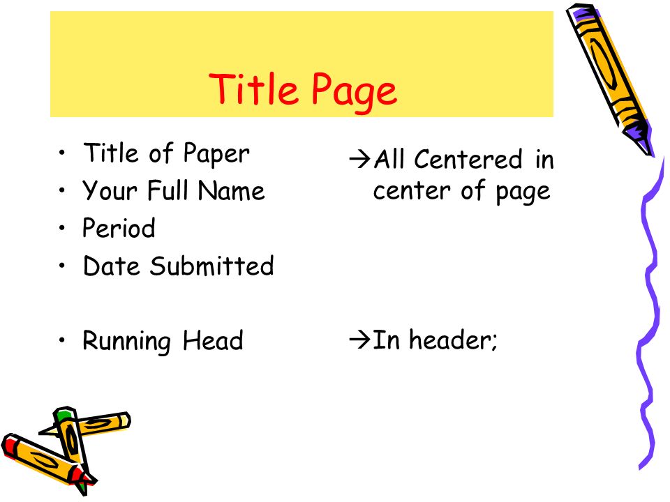 title page in research paper