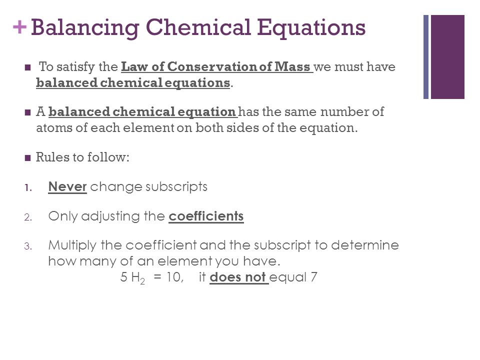 Chemical Equations Must Be Balanced To Satisfy Talkchannels Chemical Reactions Glencoe Physical Science Chapter Ppt Download