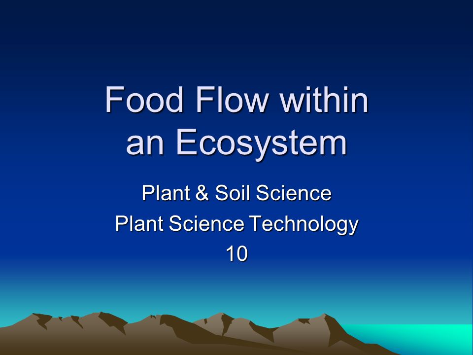 Food Flow within an Ecosystem Plant & Soil Science Plant Science Technology 10