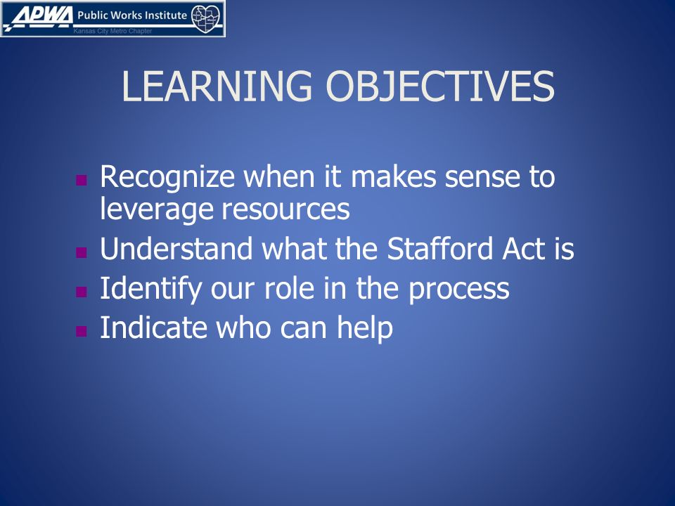 leveraging resources with other entities bill stogsdill cpm pwm stafford public works
