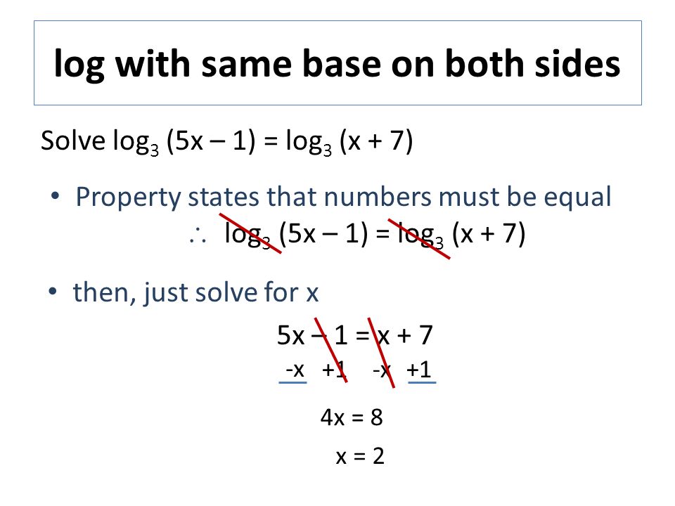How To Solve Logarithmic Equations Talkchannels Solving Logarithmic Equations Chapter 8 6 Log With Same Base On