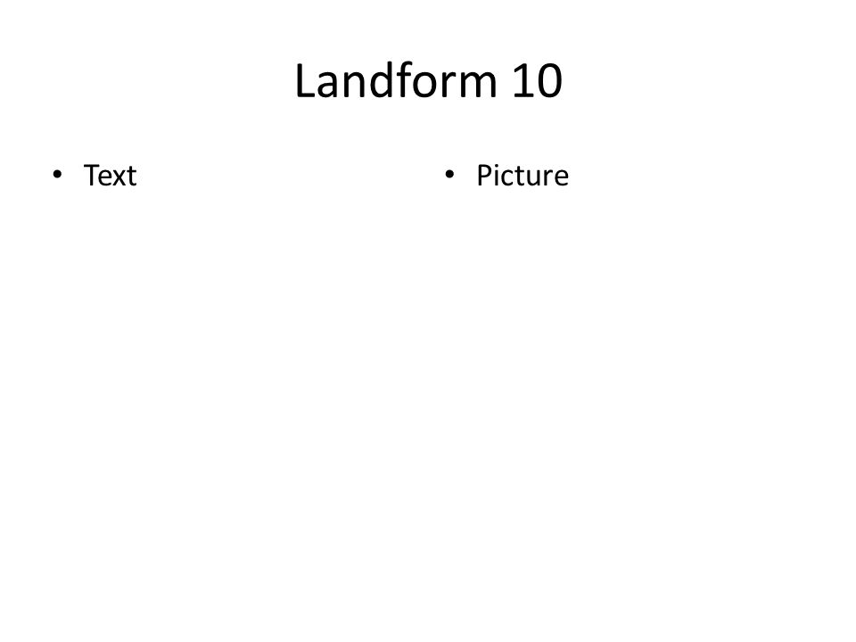 Landform 10 Text Picture