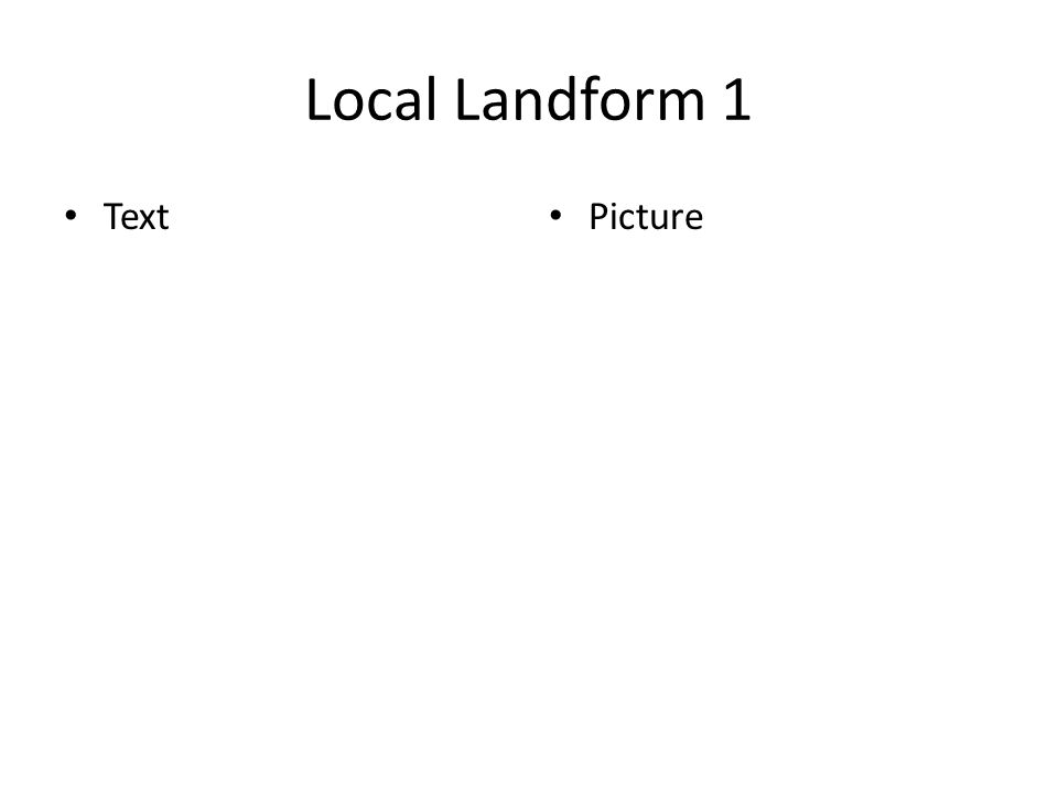 Local Landform 1 Text Picture