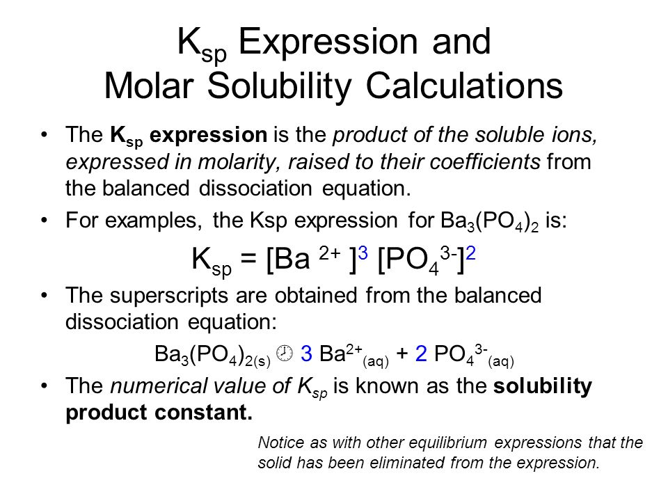K Sp An Overview With Objectives And Examples Be Sure To Review K Sp Expression And Molar Solubility Calculations The Is Product Of