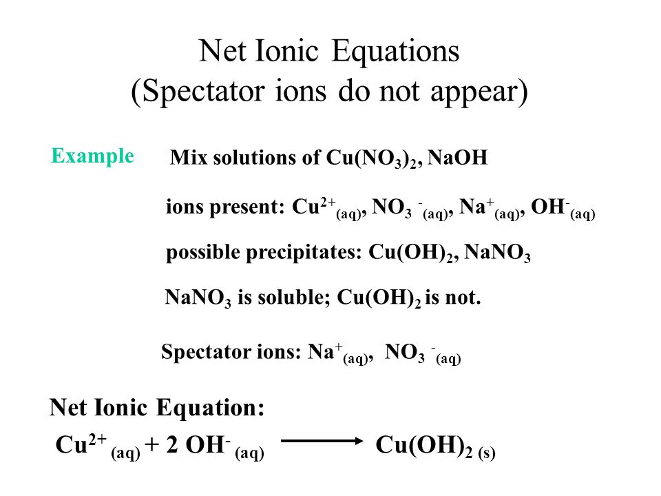 Pre Lab Discussion Aqueous Solution Reactions And Net Ionic 9 Net Ionic Equations
