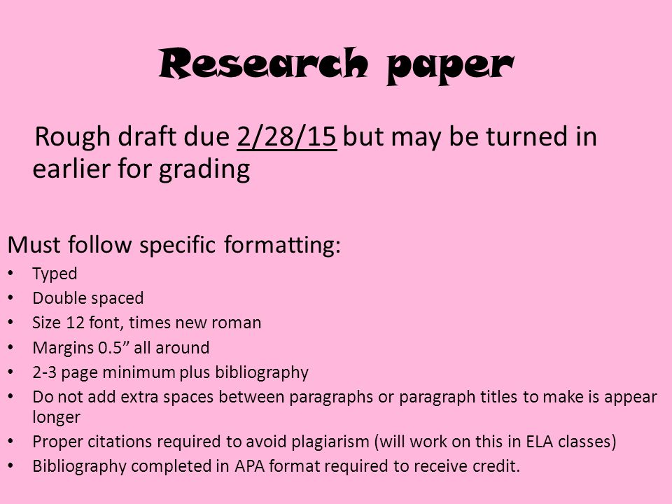 Draft For Research Paper Example
