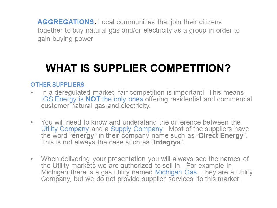 WHAT IS SUPPLIER COMPETITION.