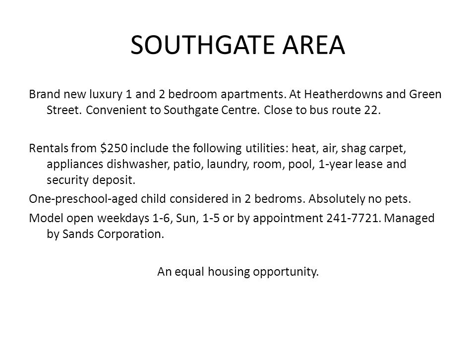 SOUTHGATE AREA Brand new luxury 1 and 2 bedroom apartments.