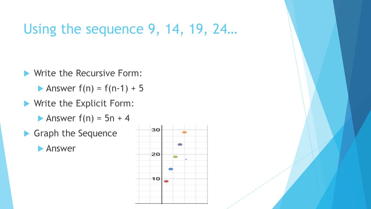 worksheet Arithmetic Recursive And Explicit Worksheet module 3 test review using the sequence 9 14 19 write recursive form answer fn 1 5 explicit i