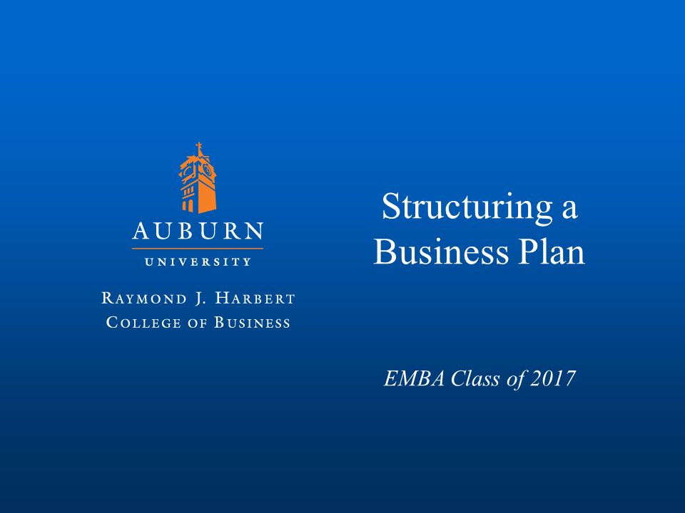 Structuring A Business Plan